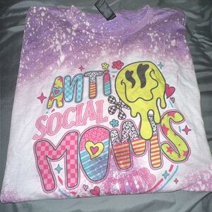 bleached anti social  moms club shirt